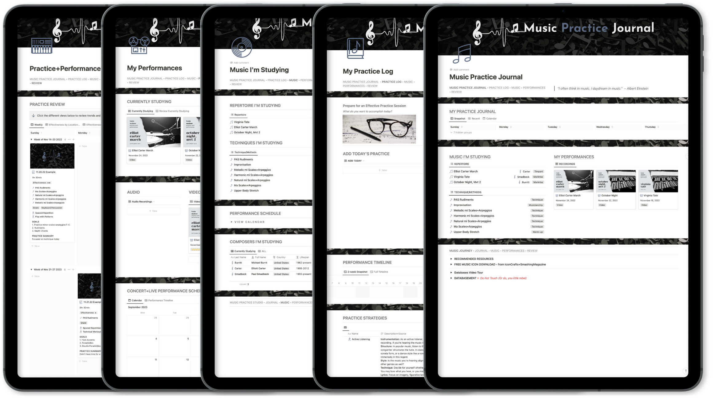 Soundtrack Jourcal Example Music Practice Journal
